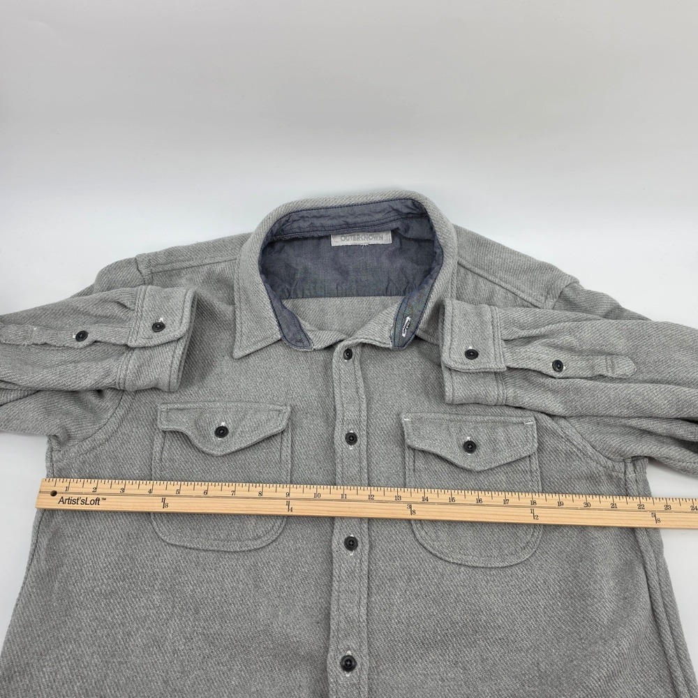 Outerknown Blanket Shirt Mens XL Gray Organic Cotton Heavy Twill Button Down - Picture 6 of 11